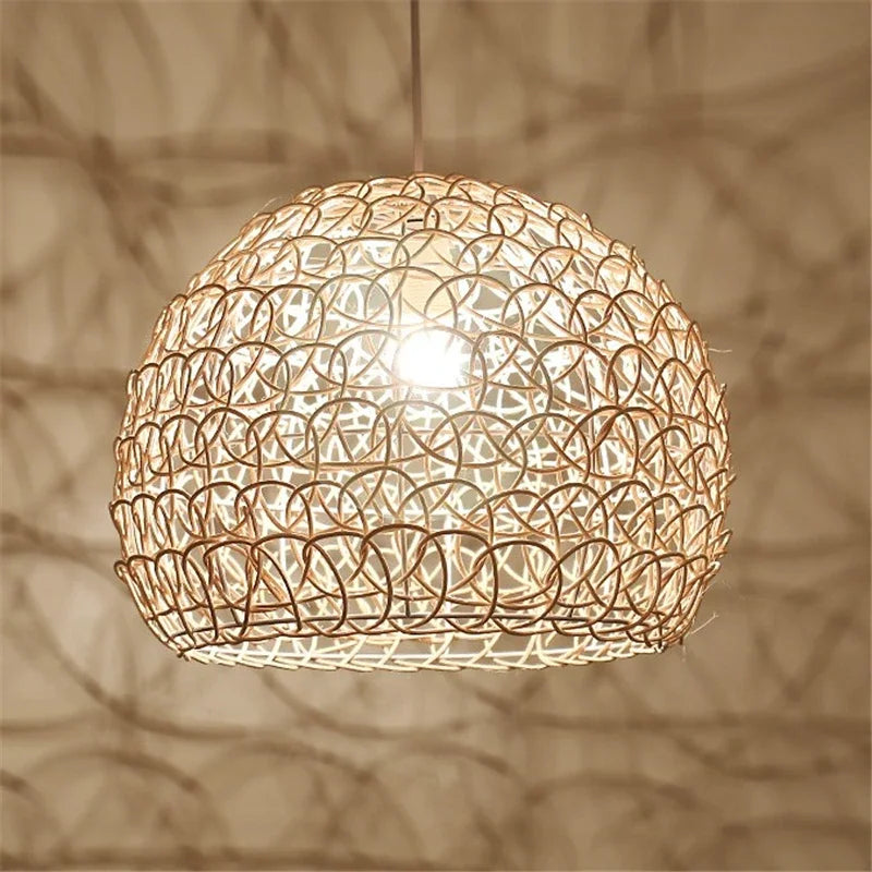 Nordic Rattan Bamboo Pendant Lights | Idyllic Chandelier by Afralia™