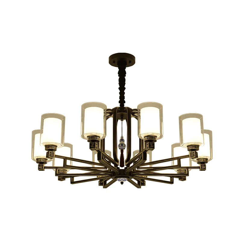 Afralia™ Simplistic Modern Chinese Style Living Room Chandelier