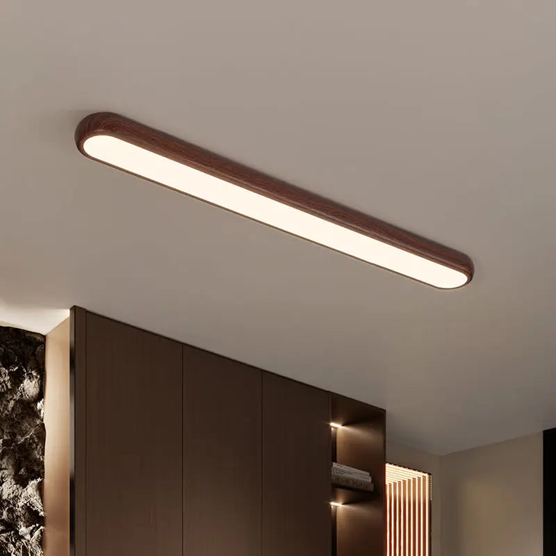 Afralia™ Walnut Wood Grain Hallway Ceiling Light
