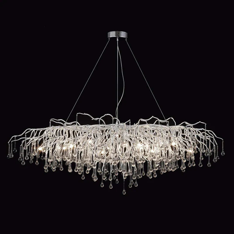 Afralia™ Crystal Water Drop Branch Chandelier: Luxury LED Lighting for Hall, Living Room, or Bar