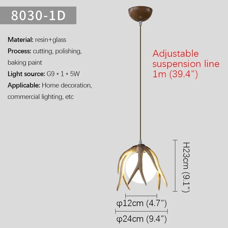 Afralia™ Nordic Antlers Chandelier for Restaurant Bar Cafe Homestay Wooden House Decor