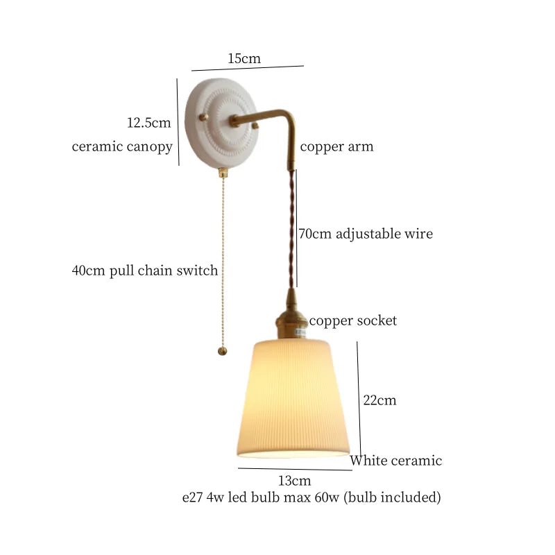 Afralia™ Polka Dot Ceramic LED Wall Lamp Adjustable Wire Interior Wall Sconces