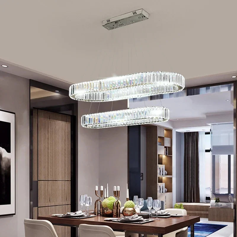 Afralia™ Crystal LED Chandelier: Modern Luxury Lighting for Living & Dining Room