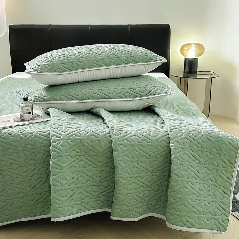 Afralia™ Latex Cooling Mat Set: Washable, Soft, Breathable Bed Sheet - 3 Pieces