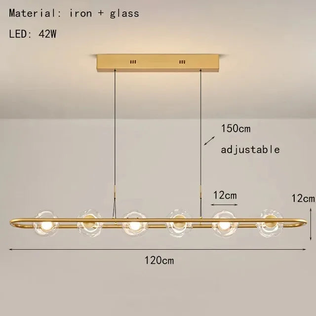 Afralia™ Glass LED Chandelier Pendant Light for Home Bedroom Foyer Lighting