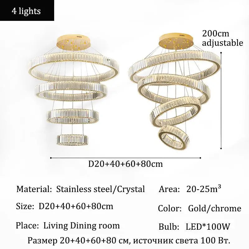 Afralia™ Crystal LED Ceiling Chandelier for Living Room & Bedroom Lighting