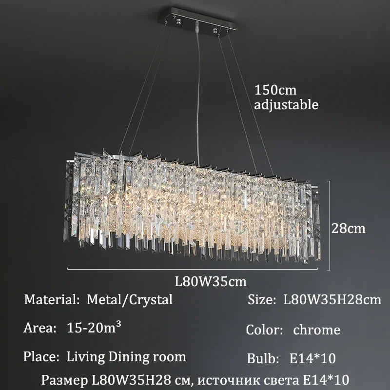 Afralia™ Crystal Chandeliers LED Ceiling Pendant Lights for Home Living Dining Room
