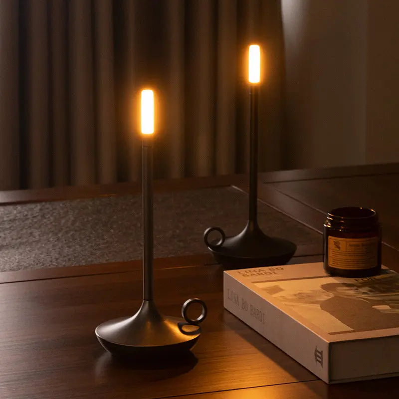 Afralia™ LED Aladdin Candle Light Rechargeable Waterproof Table Lamp × Dinner Atmosphere