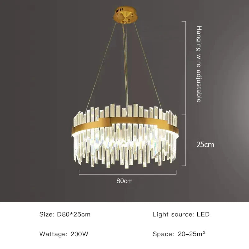 Afralia™ Full Spectrum Gold Crystal Chandelier: Modern Luxury for Living Room, Bedroom, Dining Room