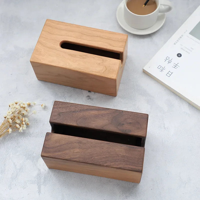 Afralia™ Wooden Tissue Box Holder for Napkins & Paper Towels