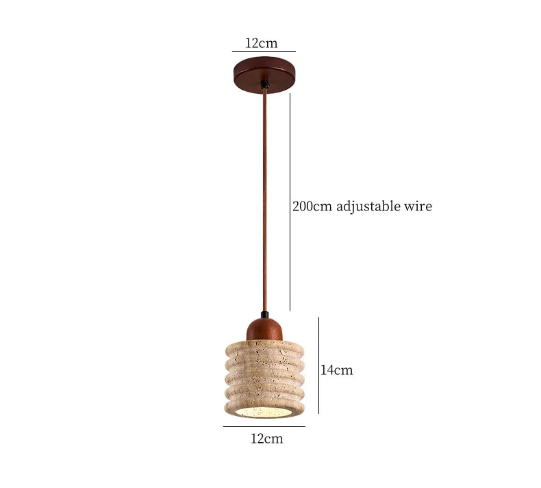 Afralia™ Nordic LED Pendant Lights Yellow Travertine Copper Hanging Lamp for Bedroom Dining Living Room