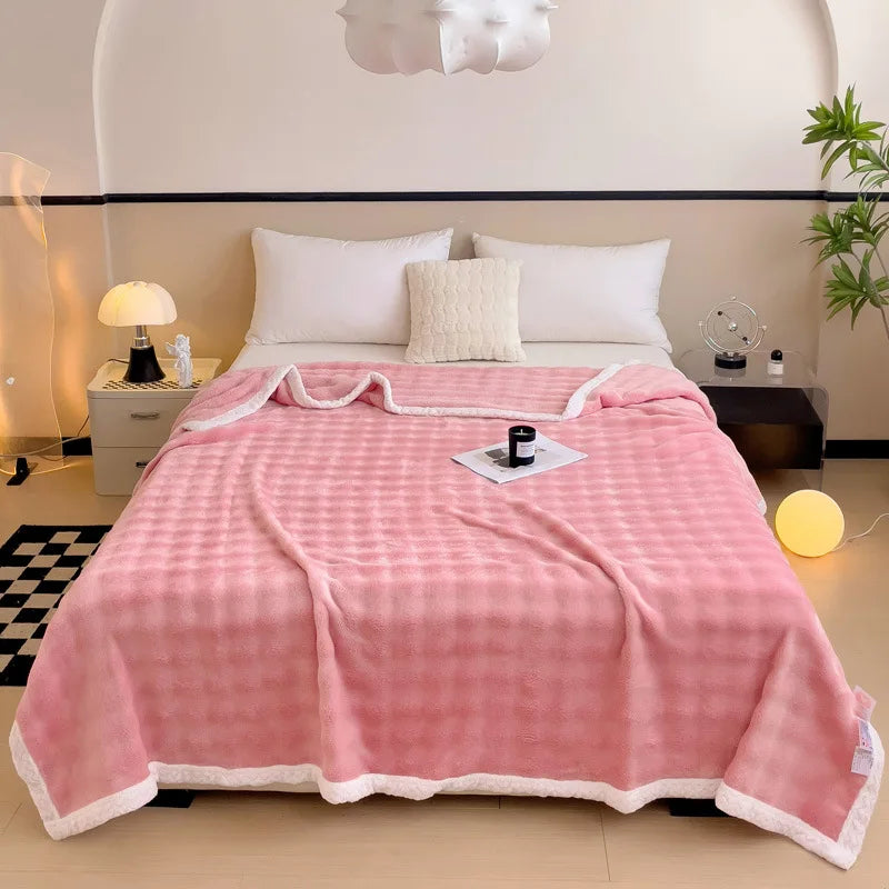 Afralia™ Rabbit Velvet Fluffy Coral Fleece Sofa Blanket: Warm Autumn Bed Throw Blanket