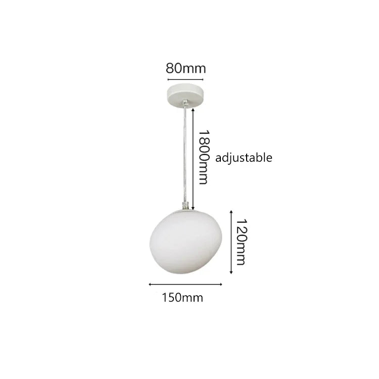 Afralia™ Gregg Pendant Lamp: White Bubble Glass Italian Design for Home, Kitchen, Restaurant