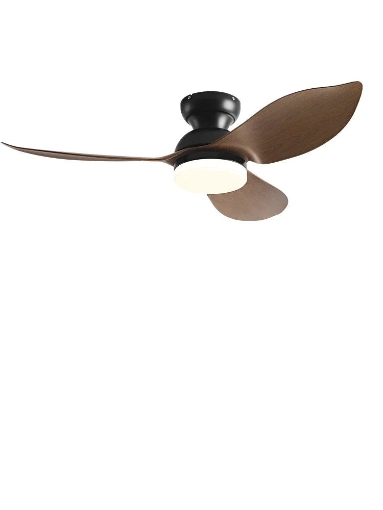 Afralia™ 48" Black Low Floor Ceiling Fan with Modern Design and LED Light