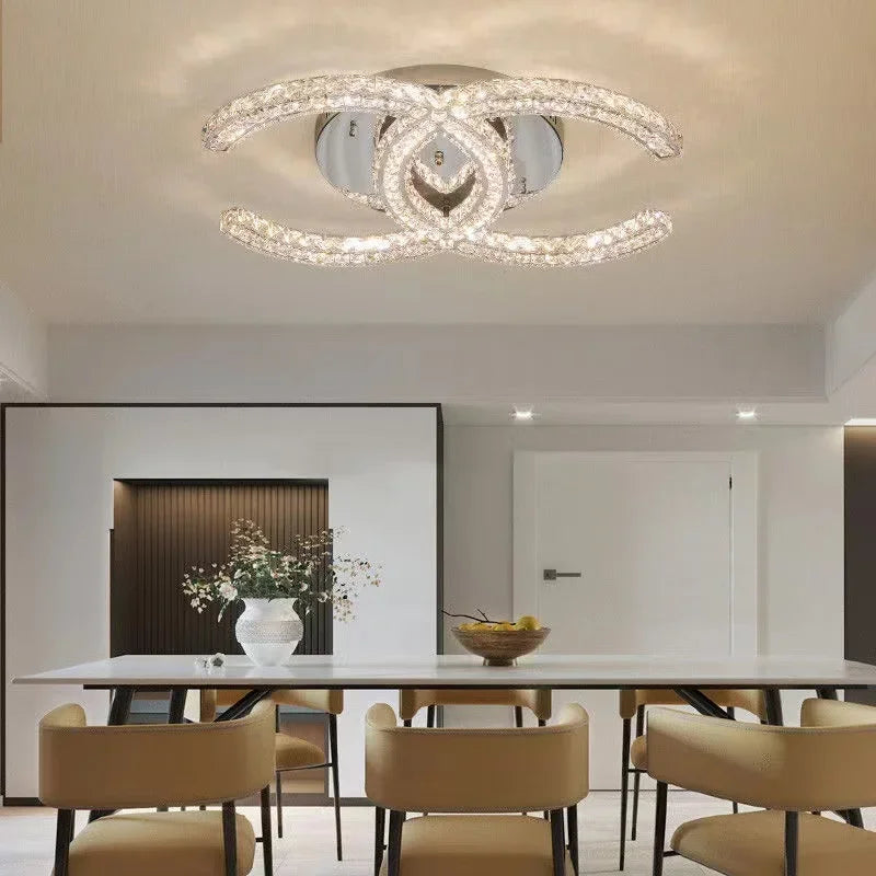 Afralia™ Modern LED Crystal Chandelier for Bedroom, Dining, Living Room Lighting