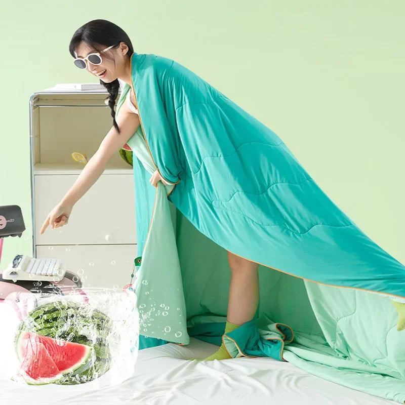 Afralia™ Green Summer Cooling Comforter for Single Beds