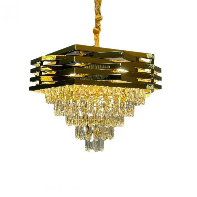 Afralia™ Stainless Steel Crystal Chandelier for Modern Living and Dining Spaces