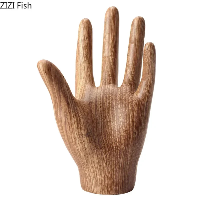 Afralia™ Hand Palm Sculpture Resin Decoration Crafts Character Statue Room Decor