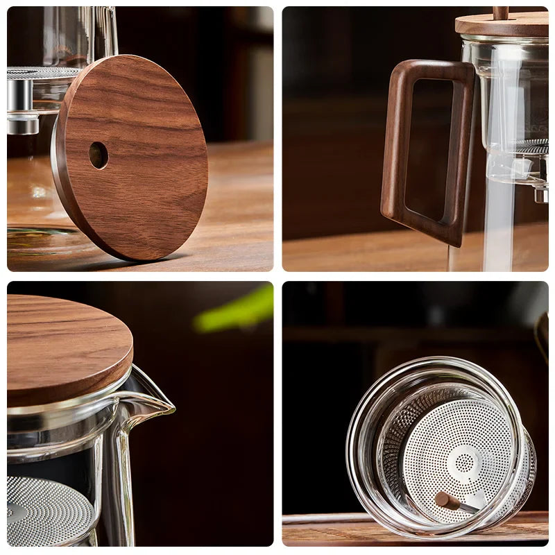 Afralia™ Glass Teapot Filter Kettle Set Heat Resistant One-button Household Tea Maker