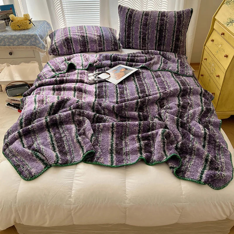 Afralia™ Geometric Printed Half Fleece Sofa Cover: Luxe Bohemian Shawl Blanket for Office Nap