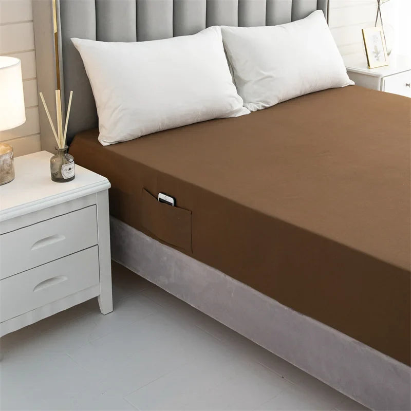 Afralia™ Luxe Sanding Fitted Sheet: High-Quality King Queen Bed Linen