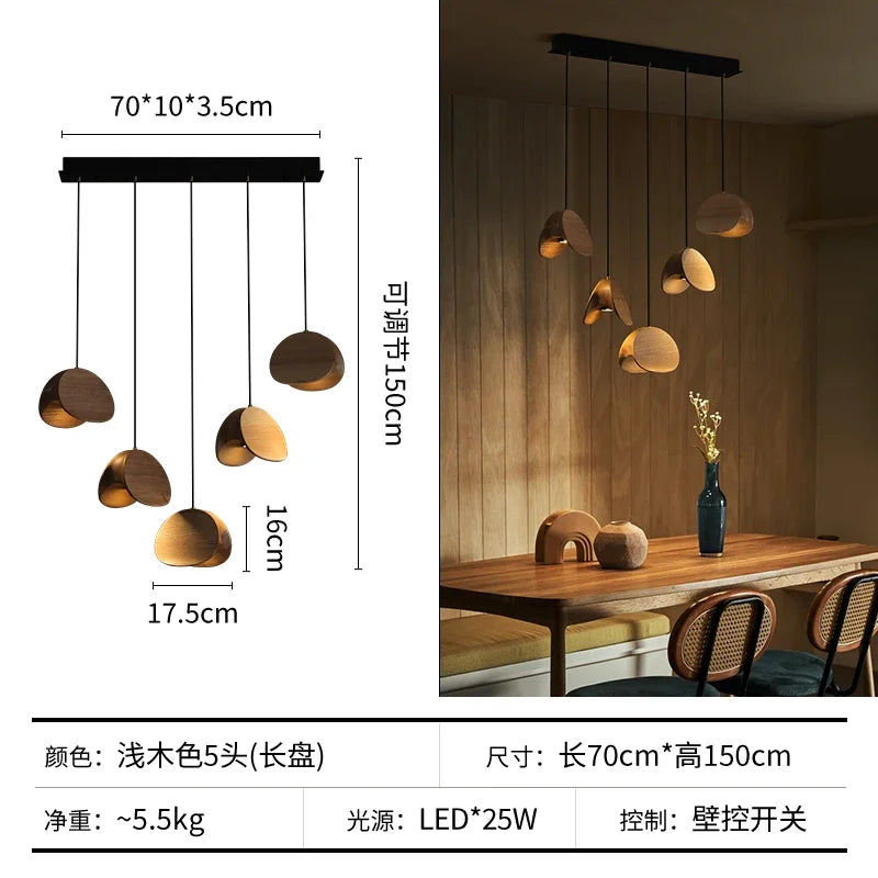 Afralia™ Wabi-sabi Wood Chandelier: Zen Tea Room Staircase Light, Retro Living Room Design