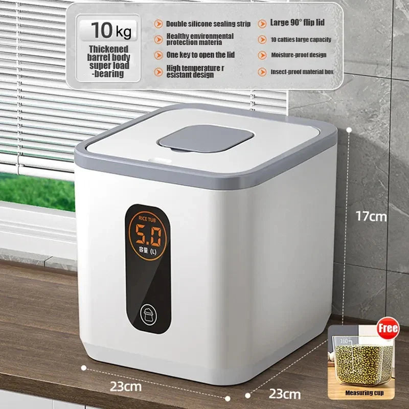 Afralia™ Rice Dispenser: Sealed Grain Storage Container for Kitchen Organization