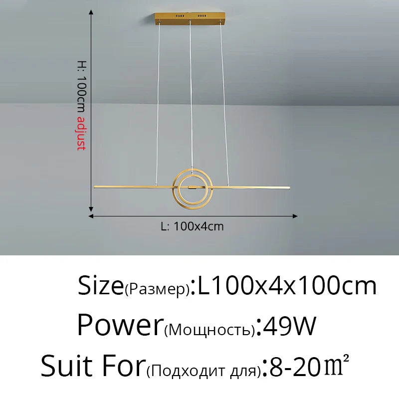 Afralia™ LED Ceiling Chandelier: Modern Minimalist Kitchen Dining Table Lighting