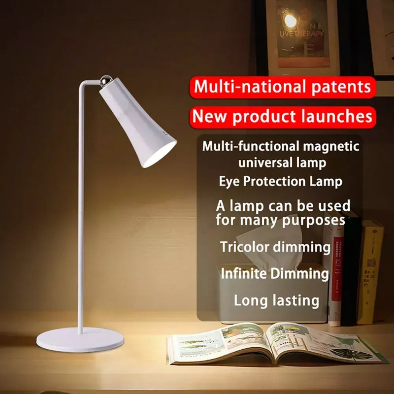 Afralia™ Touch Desk Lamp: Rechargeable Portable 3-Color Dimming Reading Night Light