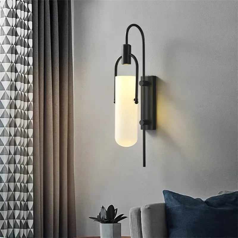 Afralia™ Modern Glass Wall Sconce Light Fixture for Bedside Living Room