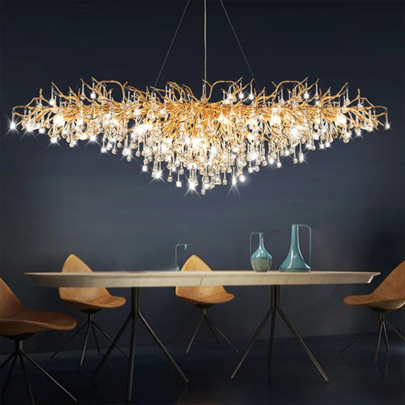 Afralia™ Crystal Tree Branch Chandelier: Luxury LED Pendant Light for Elegant Living Spaces