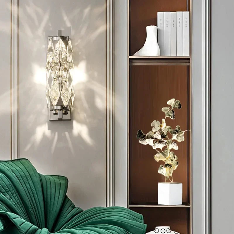 Afralia™ Crystal Wall Lamp: Modern Luxury for Bedroom, Living Room, and Staircase