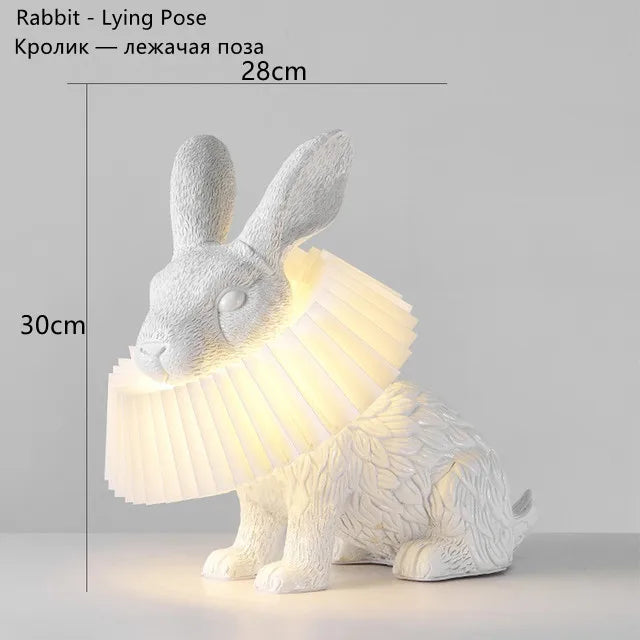 Afralia™ Rabbit Resin Table Lamp for Kids Room Decor
