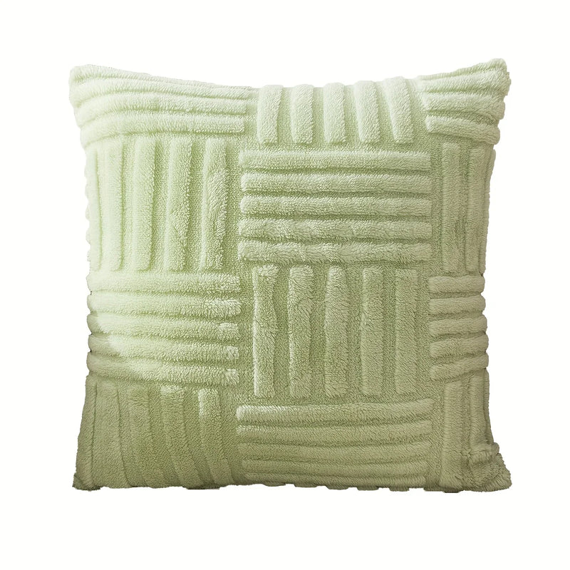 Afralia™ Snowflake Velvet Cushion Cover 45x45CM, Green Bohemian Striped Throw Pillow Case