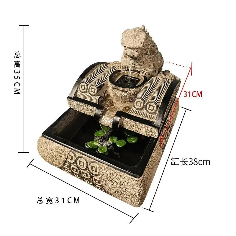 Afralia™ Feng Shui Water Flow Tabletop Ornament for Creative Living Room Decor