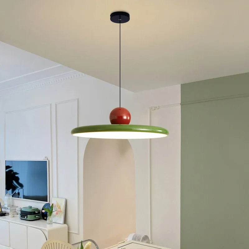 Afralia™ Cream Wind Saucer LED Pendant Light for Interior Illumination