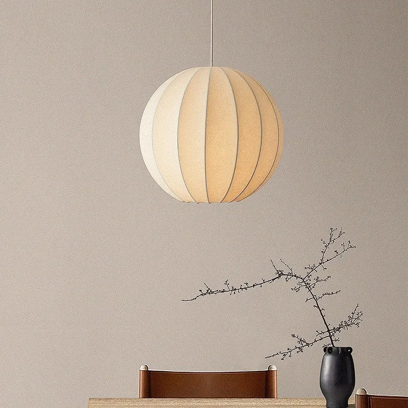 Afralia™ Silk Nordic E27 LED Pendant Lamps for Dining Room Minimalism Lighting