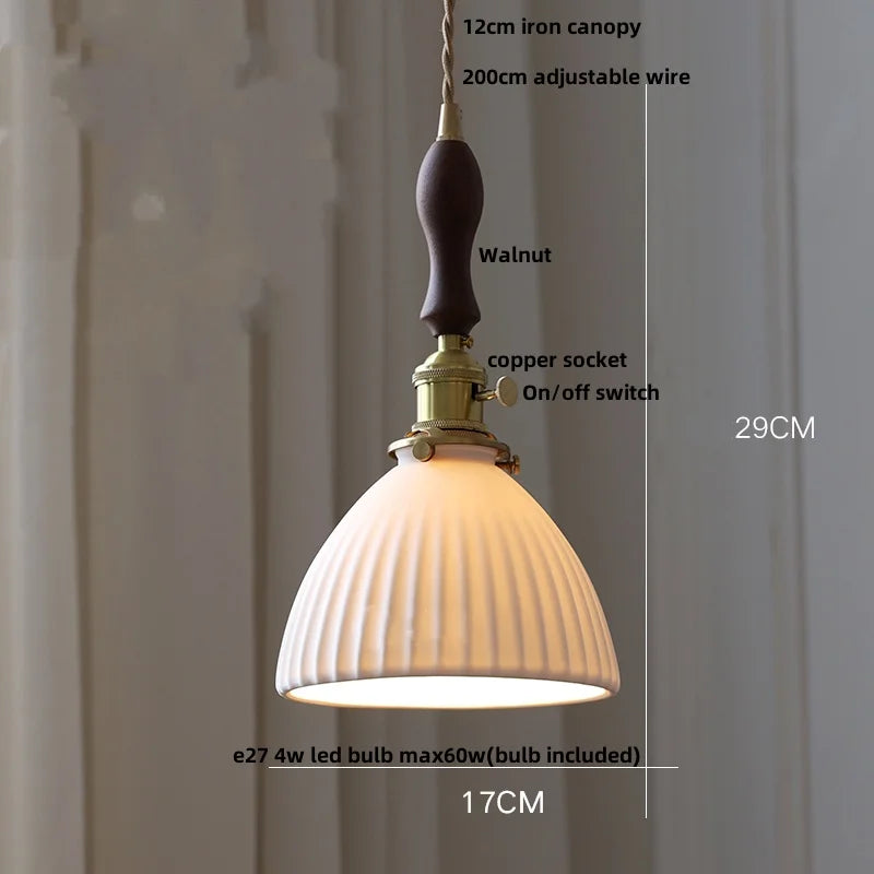 Afralia™ Ceramic LED Pendant Lights Modern Nordic Indoor Hanging Lamp