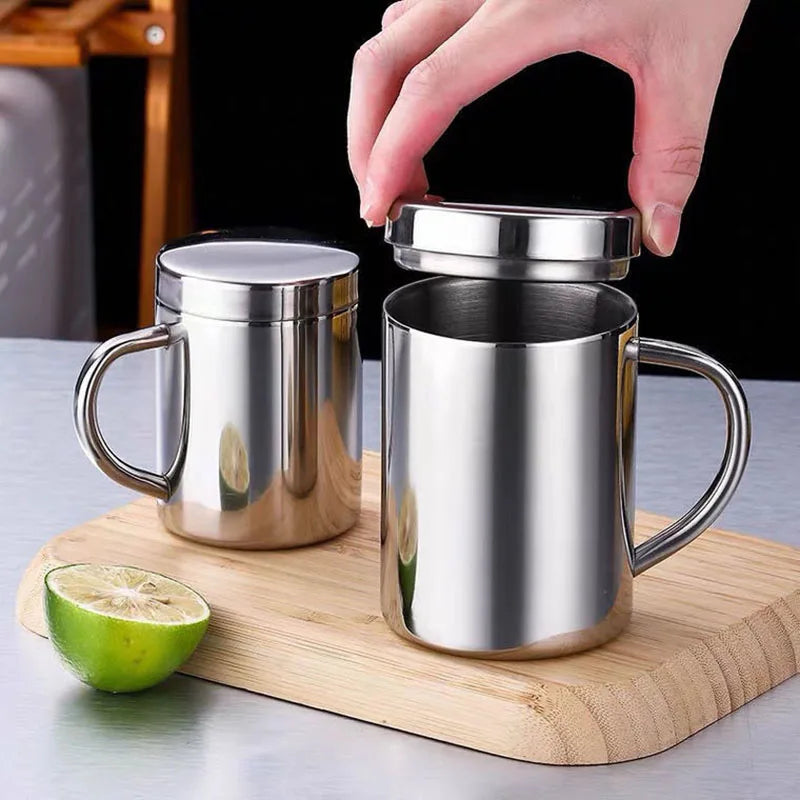 Afralia™ Double Wall Stainless Steel Coffee Mug for Home & Travel
