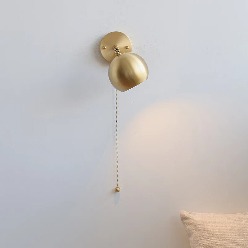 Afralia™ Copper Wall Light with Pull Chain Switch, Modern Nordic Design