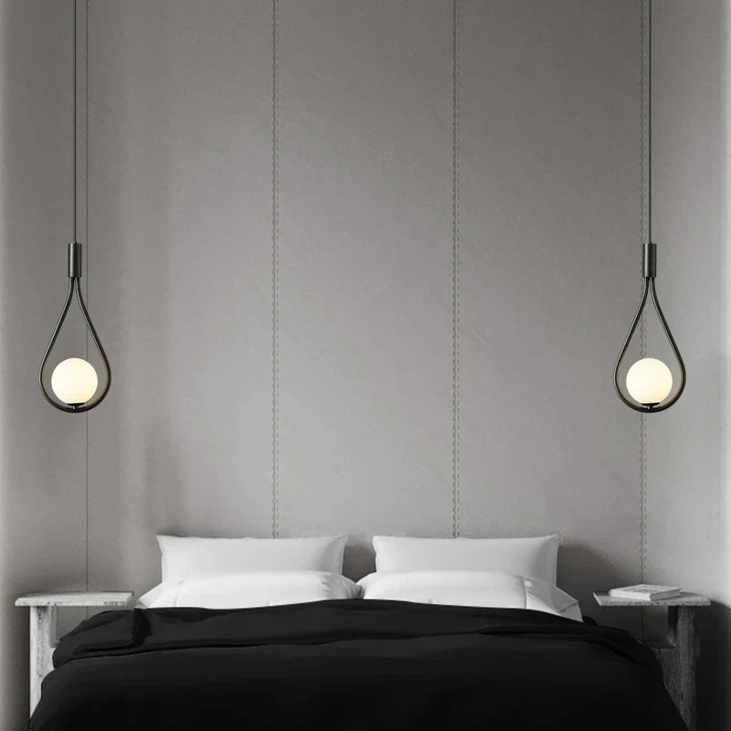 Afralia™ Glass Ball Brass Wall Lamp LED Bedroom Living Room Lighting