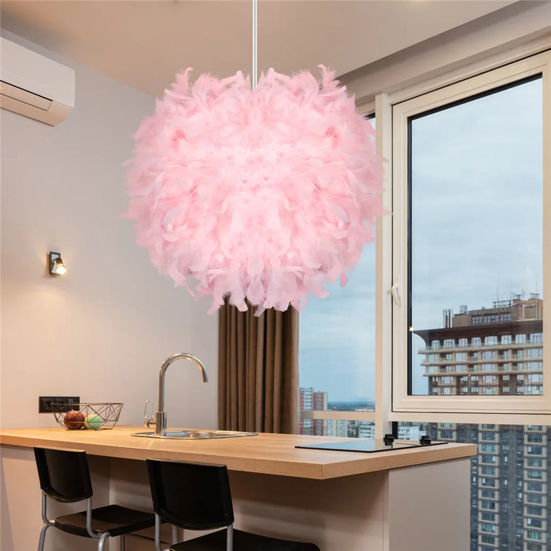 Afralia™ Feather Pendant Light: Modern E27 Hanging Chandelier for Bedroom, Dining Room, Shop