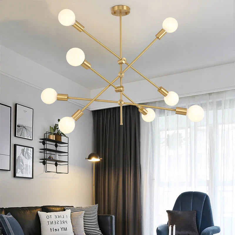 Afralia™ Magic Bean Iron Chandelier: Modern Nordic LED Fixture for Living Room & Bedroom
