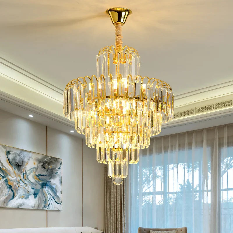 Afralia™ Crystal Gold Chandelier: Luxury Nordic LED Lighting for Home Decor