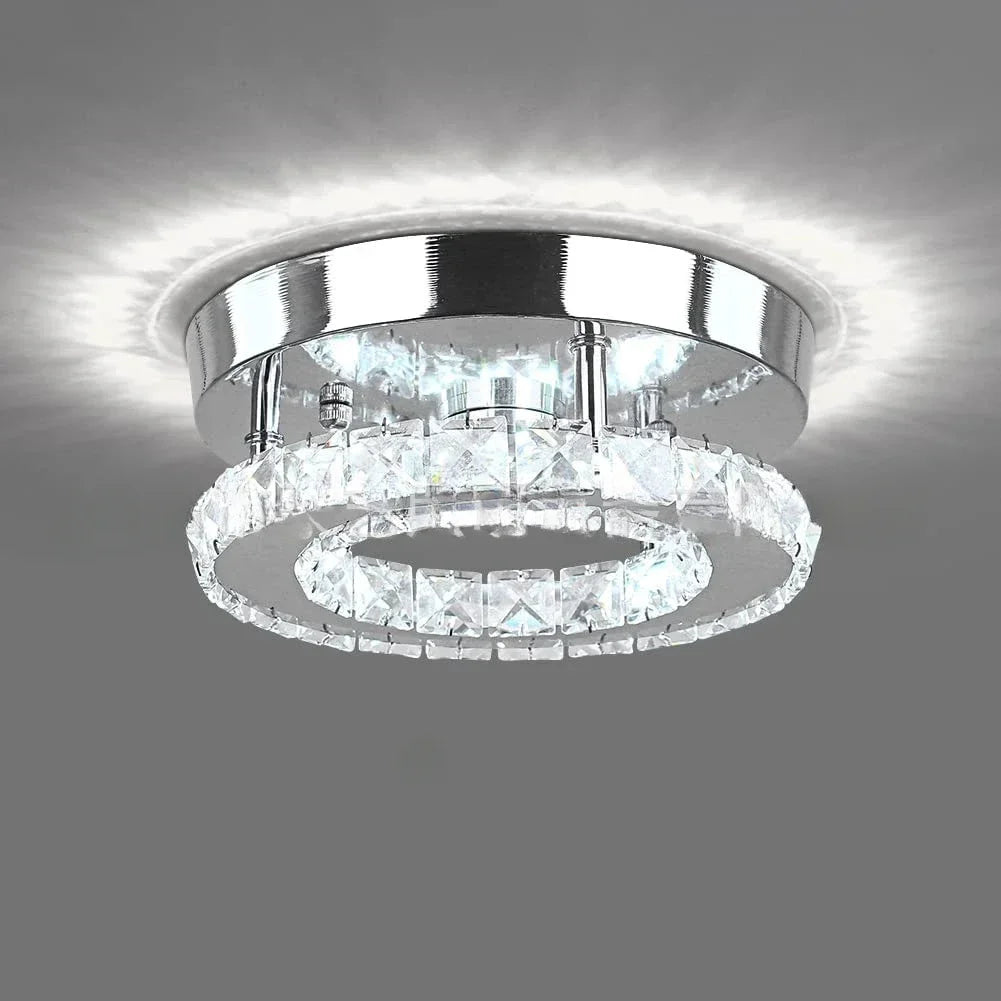 Afralia™ Luxury Crystal LED Chandelier Ceiling Lamp for Living & Dining Room