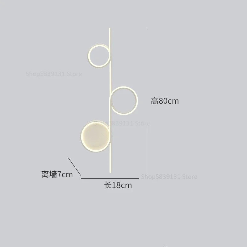 Afralia™ Circle Straight Bar Wall Lamp | Modern Nordic LED Bedroom Living Room Decor