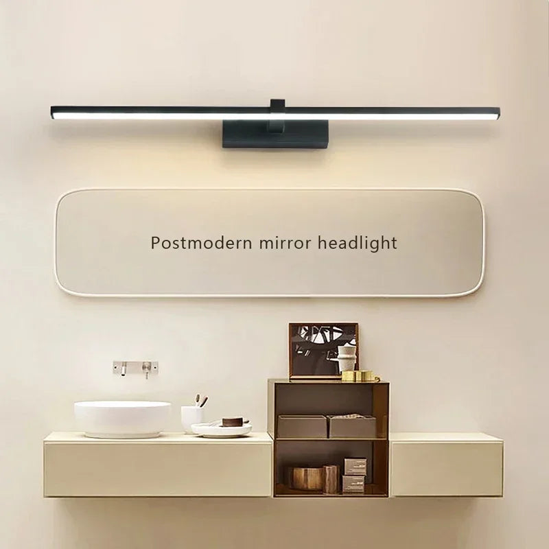 Afralia™ Modern LED Bathroom Wall Lamp - Three Colors Light Aluminum Mirror Line Fixture