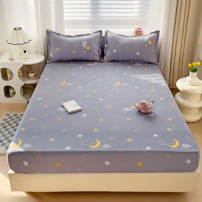 Afralia™ Japanese Style Thick Fitted Sheet for Queen/King Bed