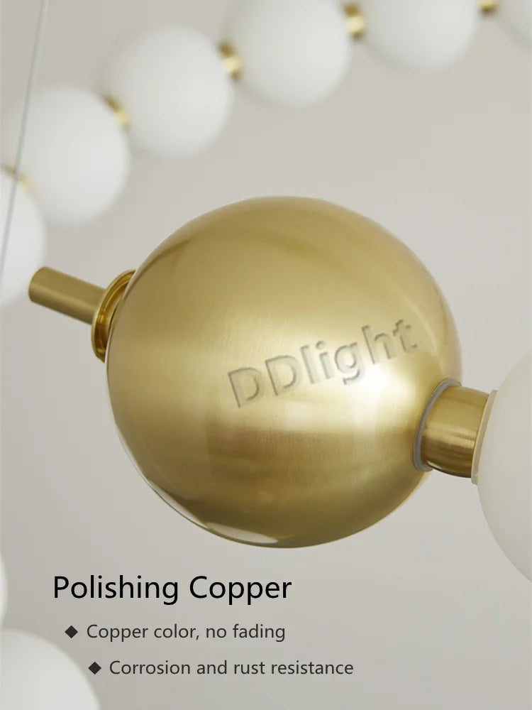 Afralia™ Modern Copper LED Chandelier for Living Room, Bedroom, Dining, Kitchen Decor