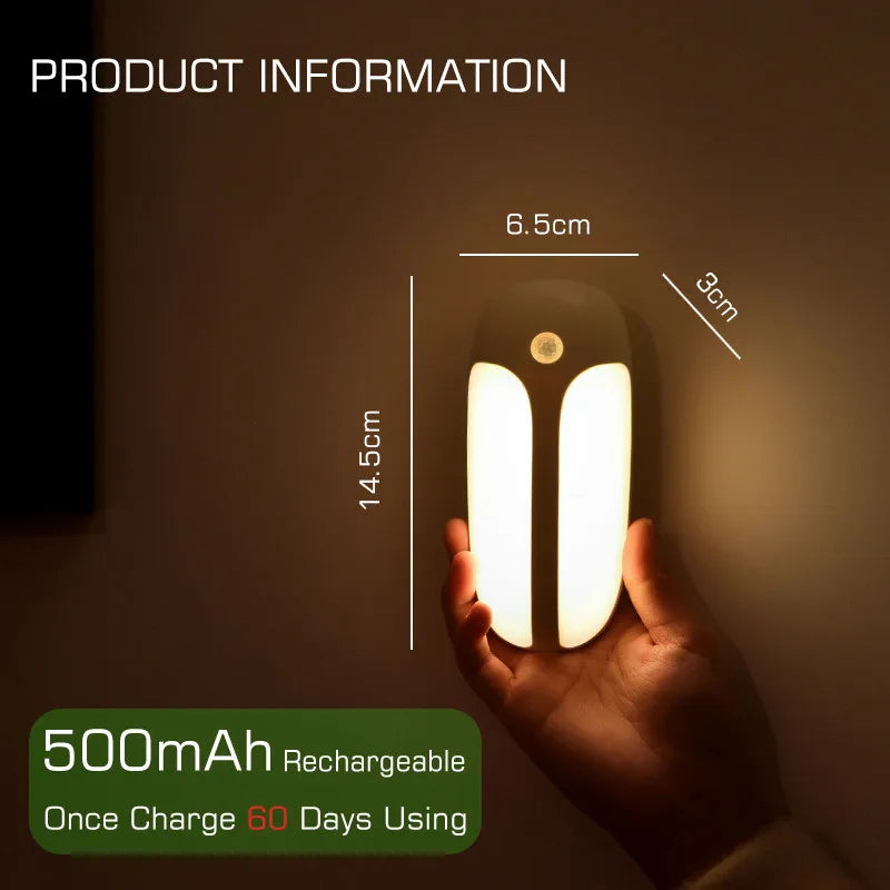 Afralia™ Motion Sensor Night Light: Rechargeable USB, Wireless, for Bedroom, Cabinet